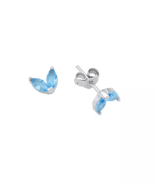 Mini Blue Butterfly Earrings - Silver 925