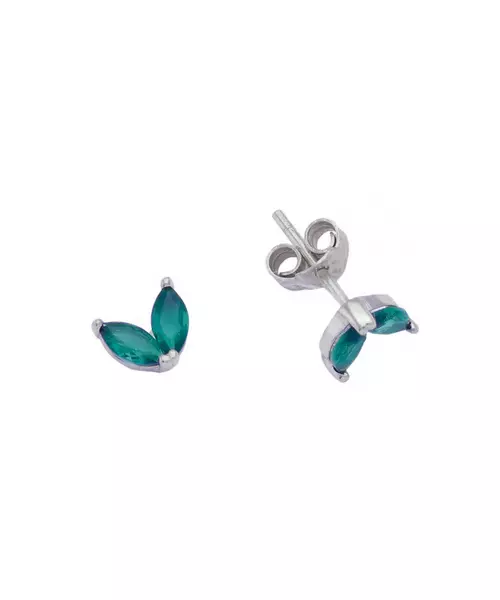 Mini Green Butterfly Earrings - Silver 925