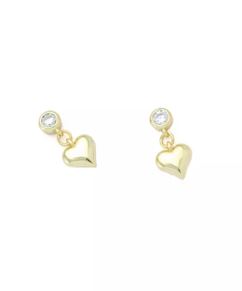 Mini Heart Earrings - Silver 925 Gold Plated