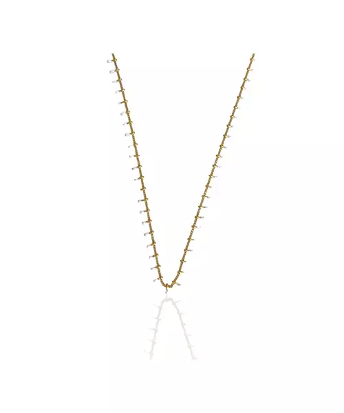 Necklace Enamel Bars - Stainless Steel Gold