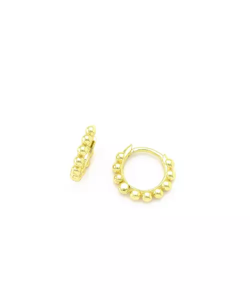 Hoops plain balls - Silver 925 Gold Plated