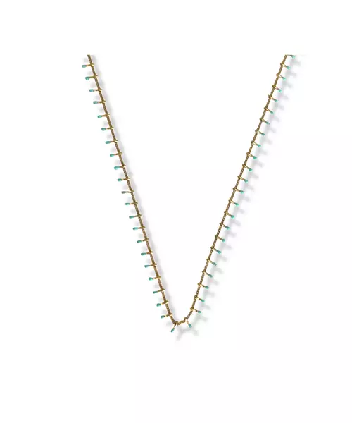 Necklace Enamel Bars - Stainless Steel Gold