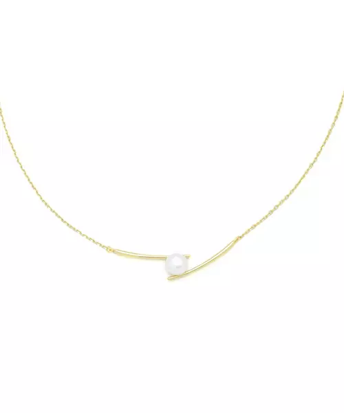 Necklace with pearl - Silver 925 Gold Plated