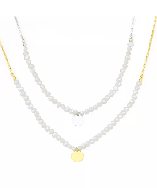 Necklace with pearl - Silver 925 Gold Plated