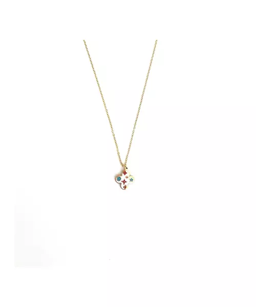 Necklace Flower - Stainless Steel Gold Plated