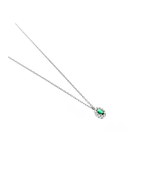 Necklace Green Diana Petite - Silver 925