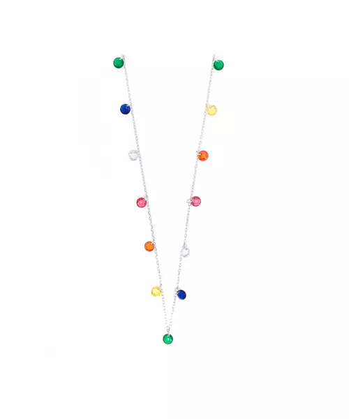 Necklace with Colored Zircons - Silver 925