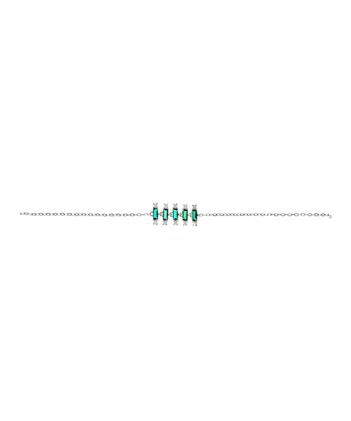 Bracelet Green Bars- Silver 925 & Gold Plated