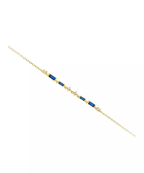 Bracelet Blue Zircons- Silver 925 & Gold Plated