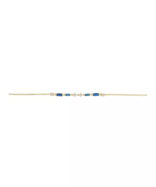 Bracelet Blue Zircons- Silver 925 & Gold Plated