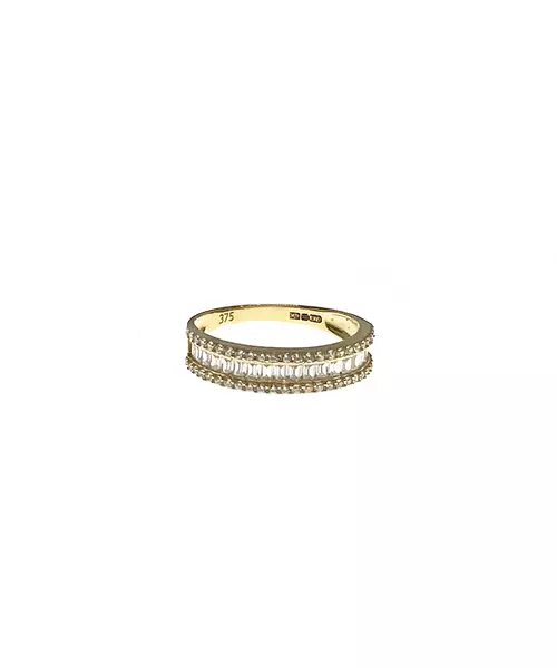 9ct Yellow Gold Ring with Zircons