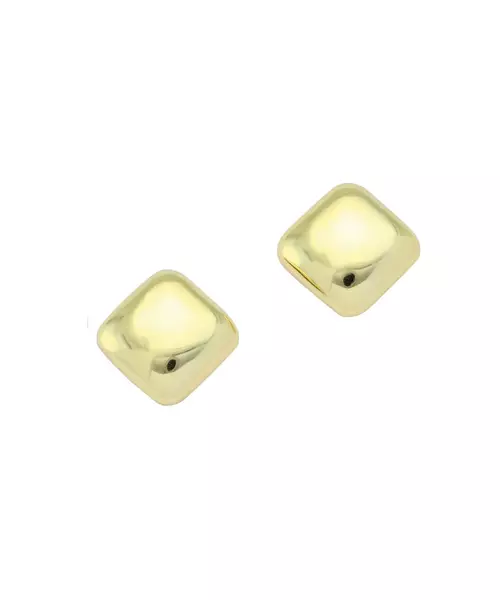 Square Bulky Earrings - Silver 925 Gold Plated