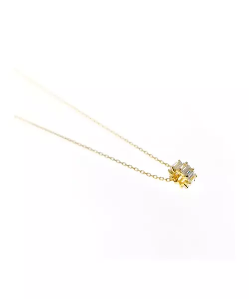 Necklace Zircons Ring - Silver 925 & Gold Plated