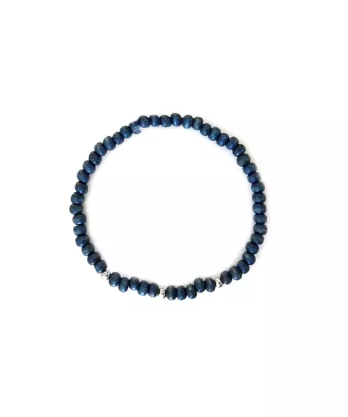 Bracelet: Unisex Blue and Silver beads