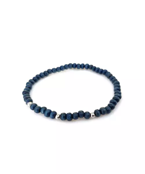 Bracelet: Unisex Blue and Silver beads