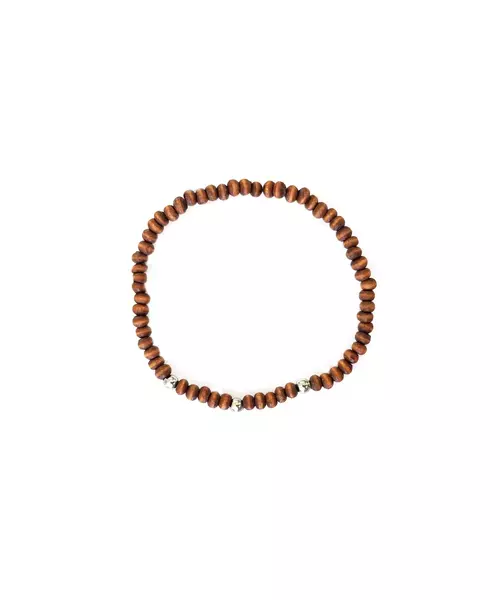 Bracelet: Men Wood and Silver beads