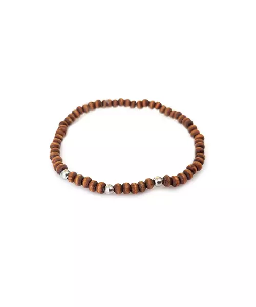 Bracelet: Men Wood and Silver beads