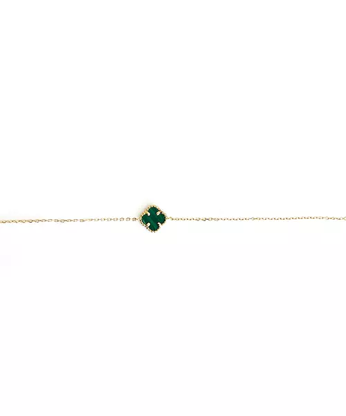 9ct Gold Bracelet with 1 flower Malachite