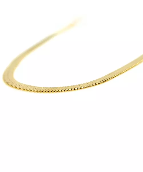 Necklace: Flat Snake 50cm, 4 mm - Stainless Steel Gold Plated