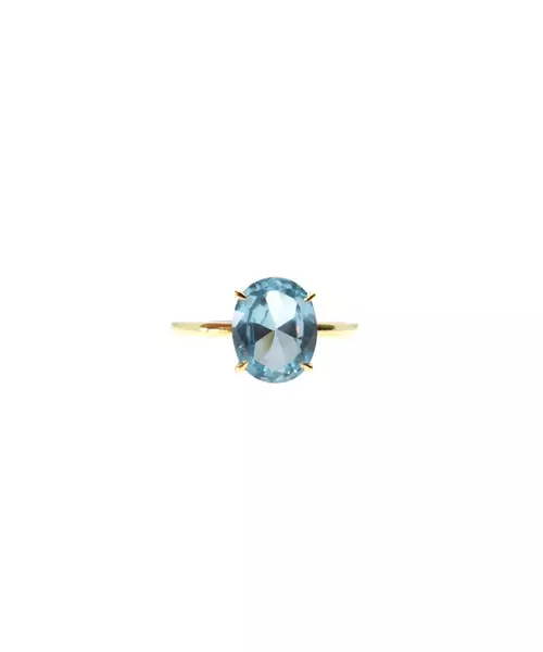 9ct Gold High Rise Ring -  Aqua One Big stone (Copy)