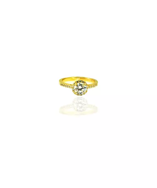 Cathedral Round Engagment Ring - 9ct Gold (Copy)