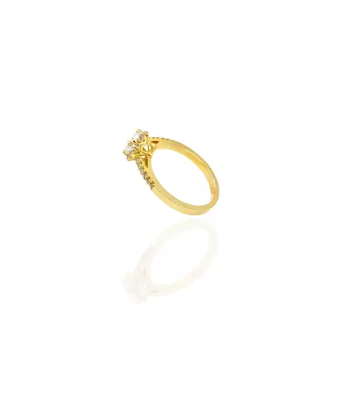 Cathedral Round Engagment Ring - 9ct Gold (Copy)