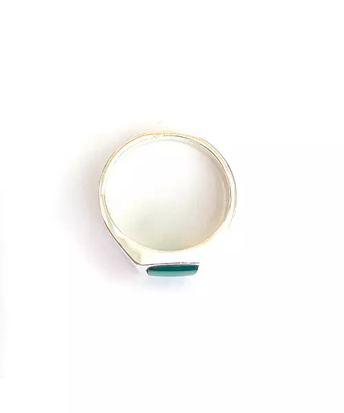 Green Agate Ring - Silver 925