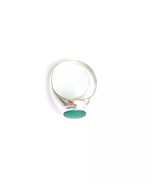 Green Agate Ring - Silver 925