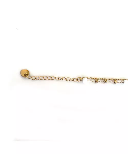 Anklet with White stones - Stainless Steel Gold