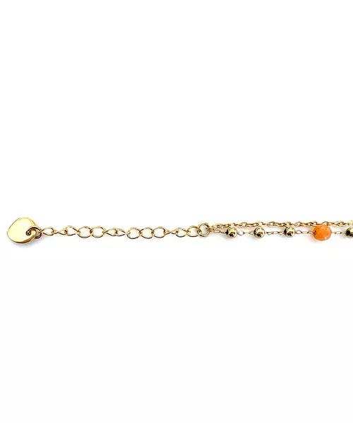 Anklet with Multicolored stones - Stainless Steel Gold