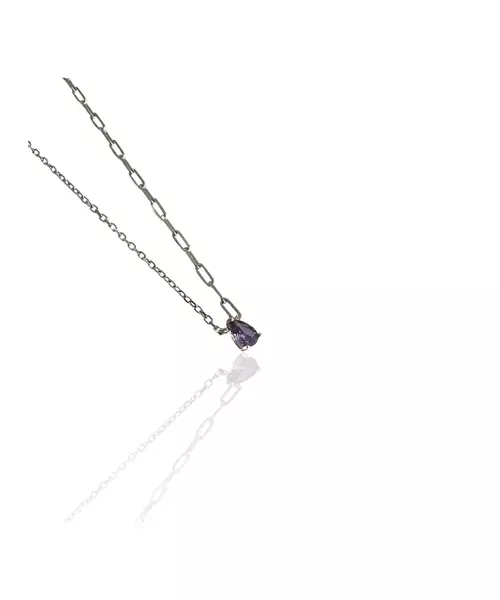 Necklace Purple Drop - Silver 925