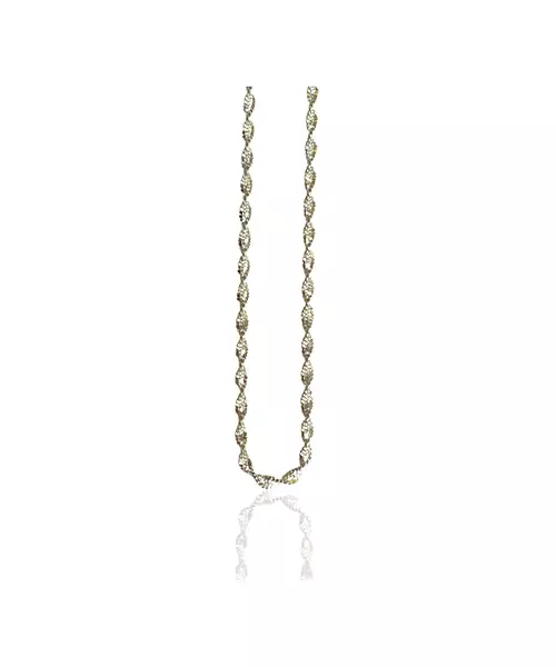 Necklace Diamond Cut Twist - Silver 925 Double Color