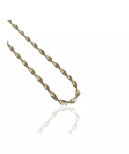 Necklace Diamond Cut Twist - Silver 925 Double Color