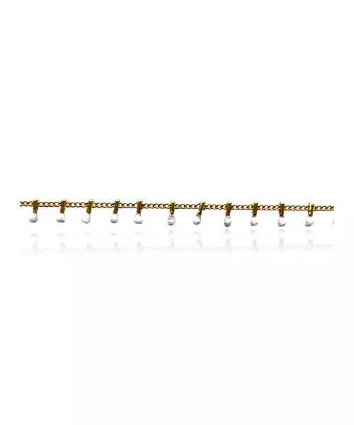 Bracelet White Bars - Stainless Steel Gold Plated