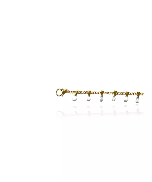 Bracelet White Bars - Stainless Steel Gold Plated