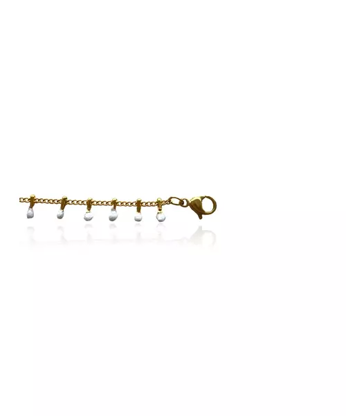 Bracelet White Bars - Stainless Steel Gold Plated