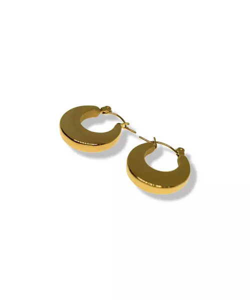 Hoops Solid - Stainless Steel Gold Plated