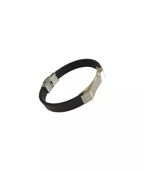 Men's Bracelet Leather - Stainless Steel