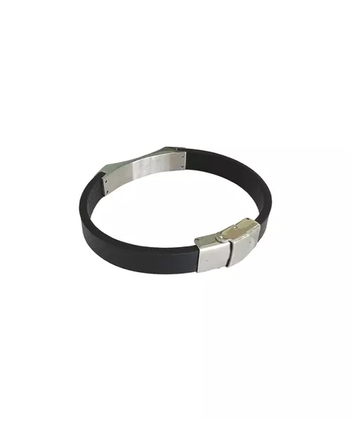 Men's Bracelet Leather - Stainless Steel