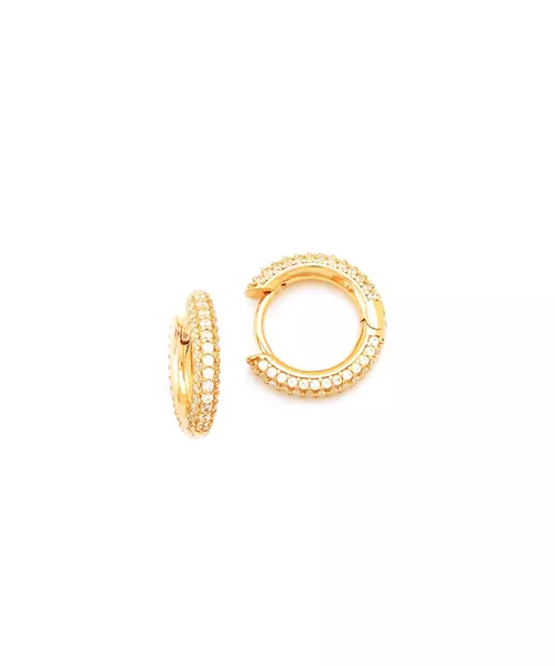 Set of 2 pairs of Hoops  - Silver 925 Gold Plated