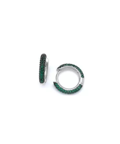 Hoops with Green zircons - Silver 925