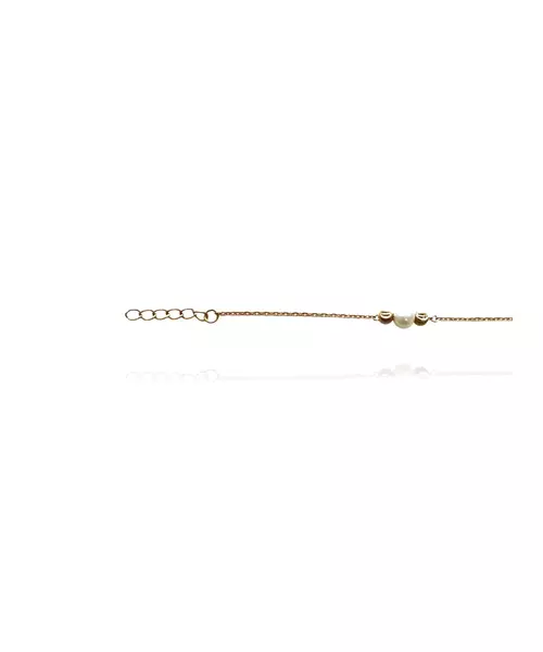 9ct Gold Bracelet - Cross and pearl