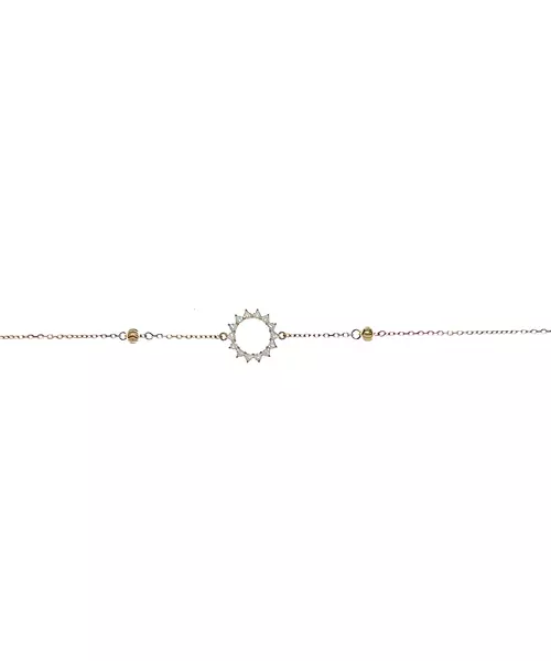 9ct Gold Bracelet - Circle of life with diamond cut balls