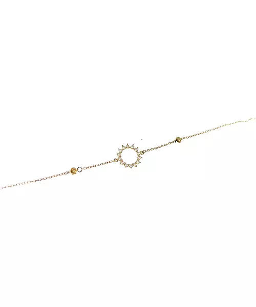 9ct Gold Bracelet - Circle of life with diamond cut balls