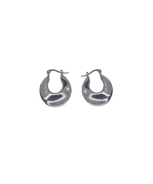 Chunky Hoop Earrings -  Stainless Steel