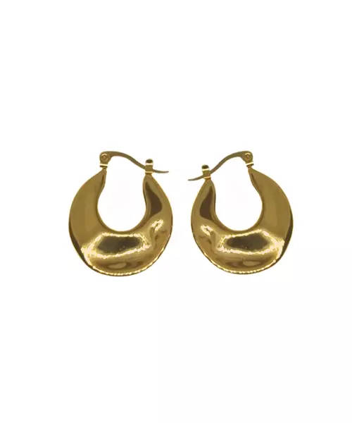 Chunky Hoop Earrings -  Stainless Steel Gold Plated