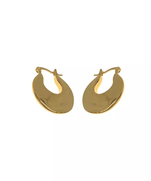 Chunky Hoop Earrings -  Stainless Steel Gold Plated