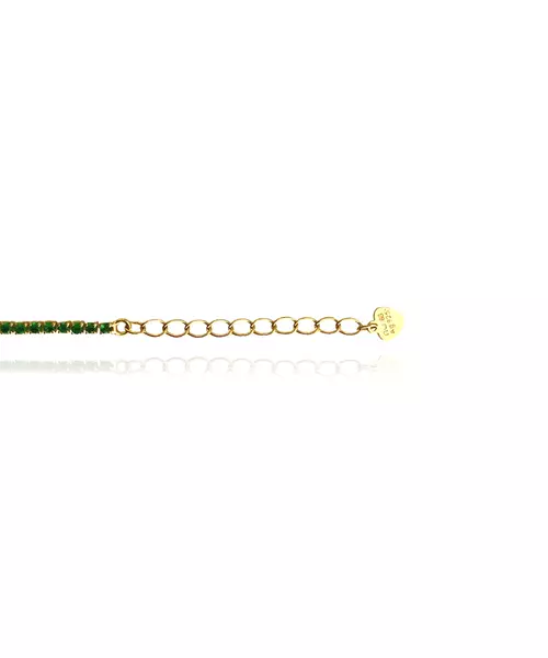 Tennis bracelet green - Silver 925 Gold Plated