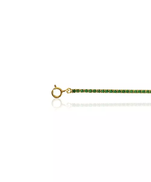 Tennis bracelet green - Silver 925 Gold Plated