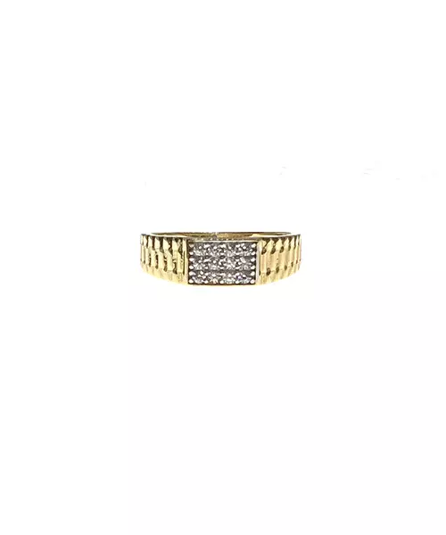 9ct Yellow Gold Ring with Zircons